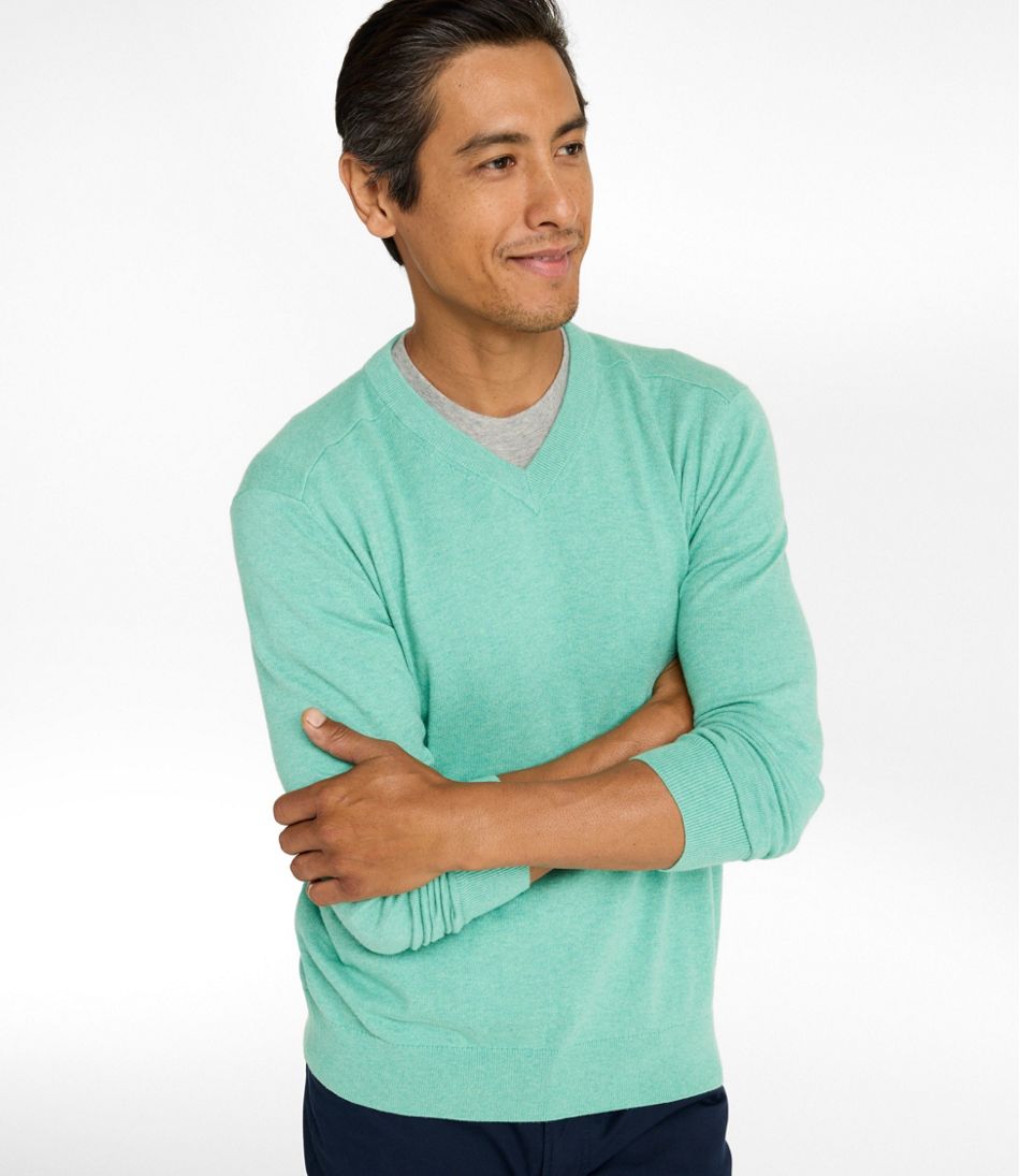 Men's All Seasons Cotton Blend Sweater V-Neck