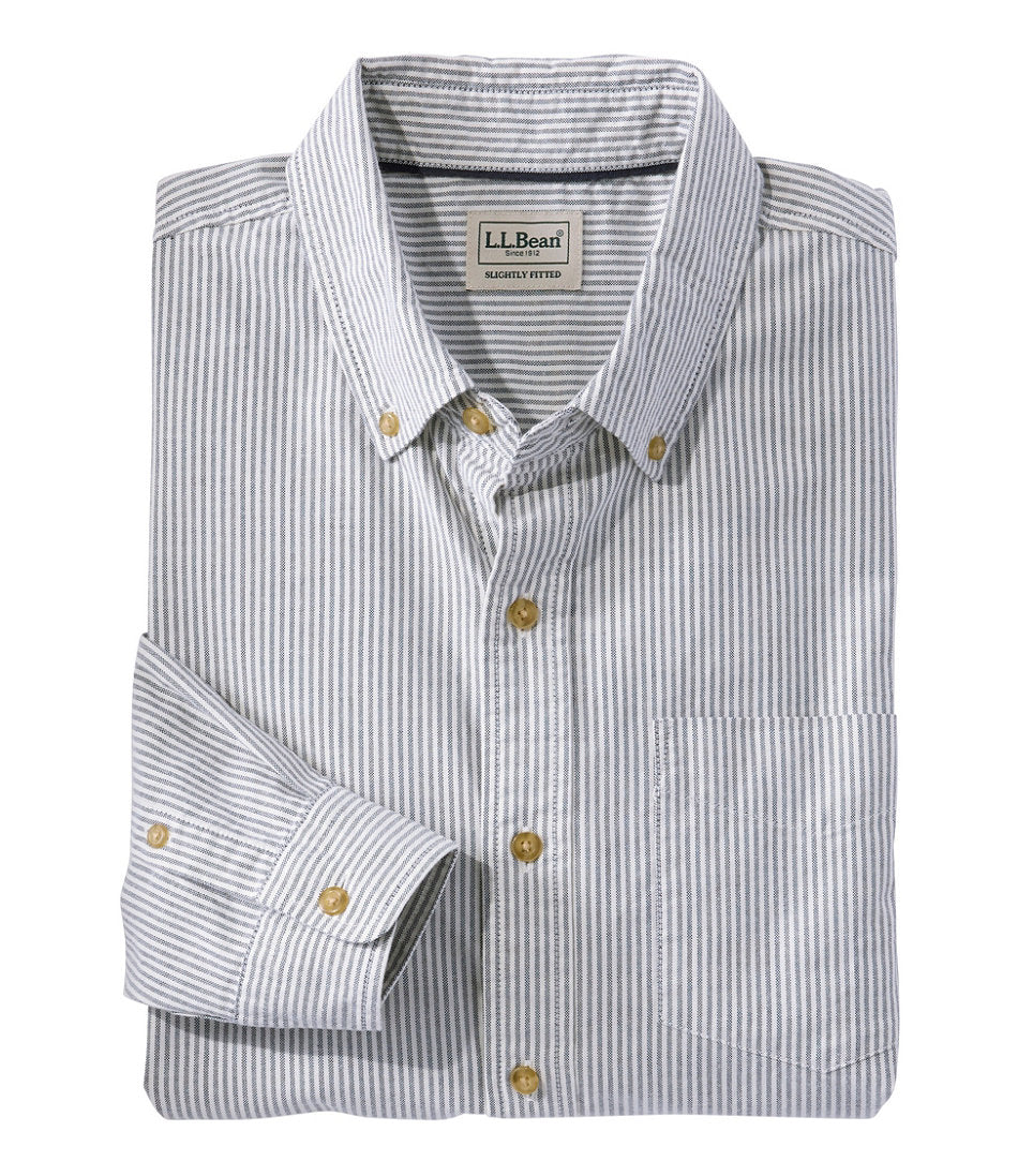 Slightly Fitted Untucked Fit Men's Sunwashed Oxford Shirt Stripe