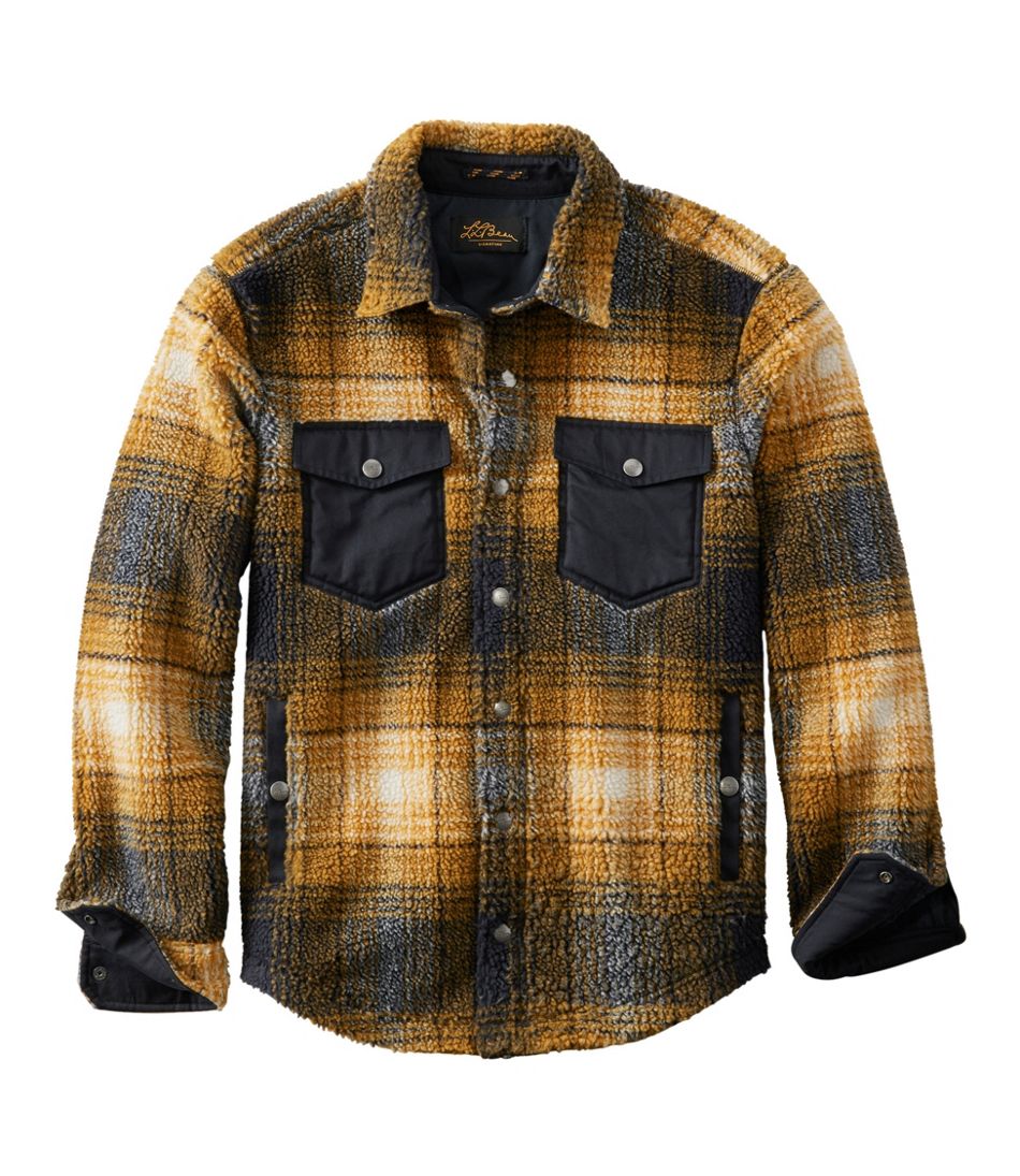 Plaid Men's Signature Mixed Media Fleece Shirt Jacket
