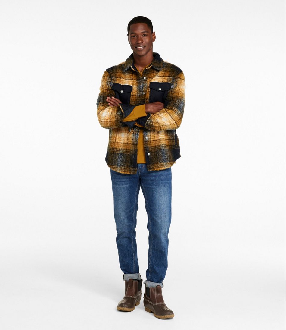 Plaid Men's Signature Mixed Media Fleece Shirt Jacket