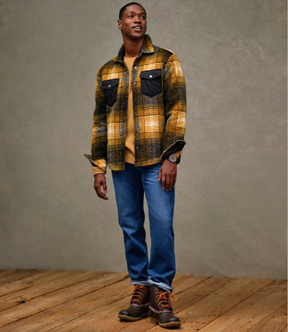 Men's Signature Mixed Media Fleece Shirt Jacket, Plaid
