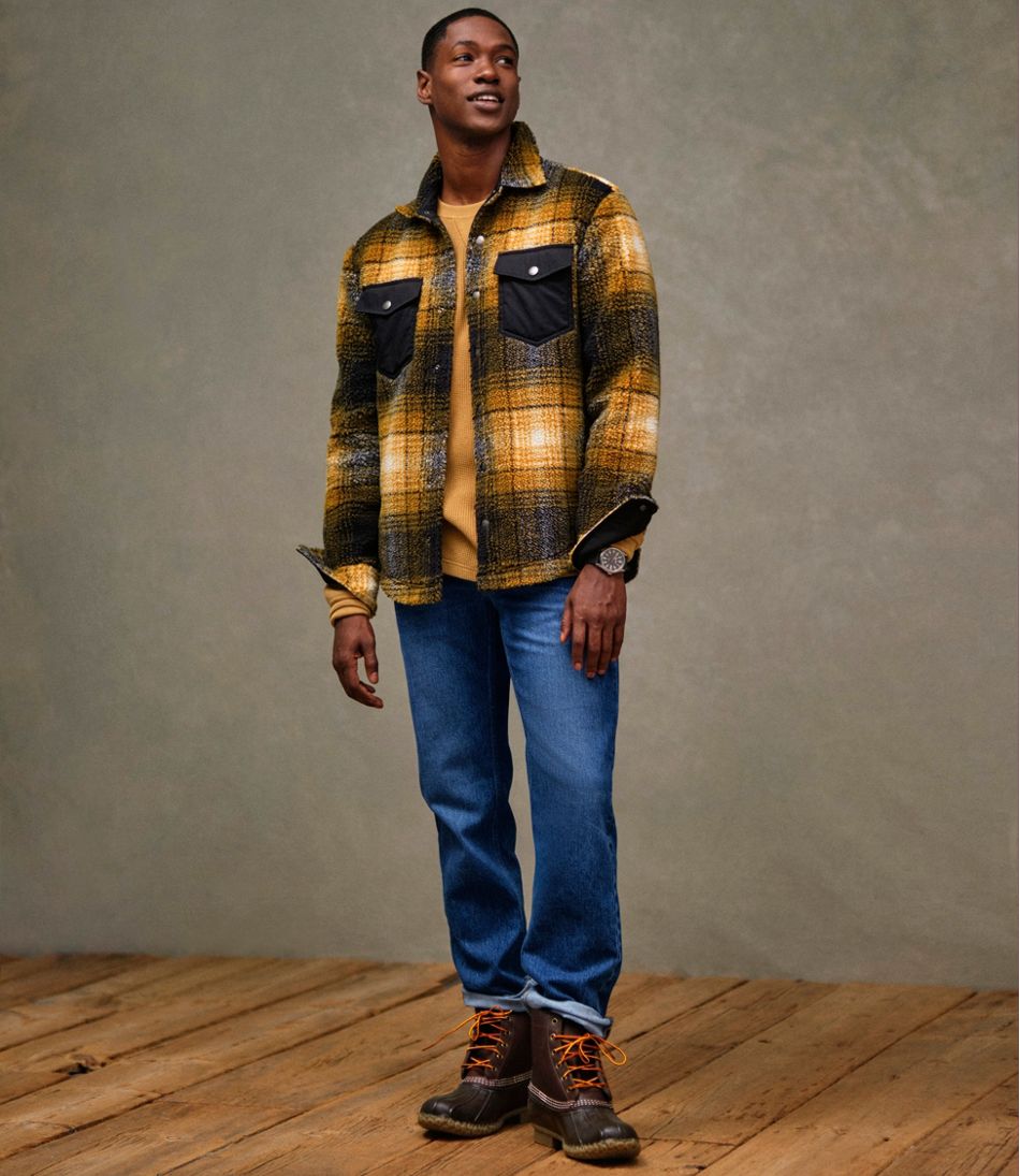 Plaid Men's Signature Mixed Media Fleece Shirt Jacket