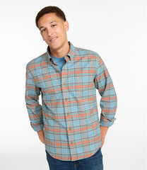 Plaid Men's Sunwashed Oxford Shirt Slightly Fitted Untucked Fit