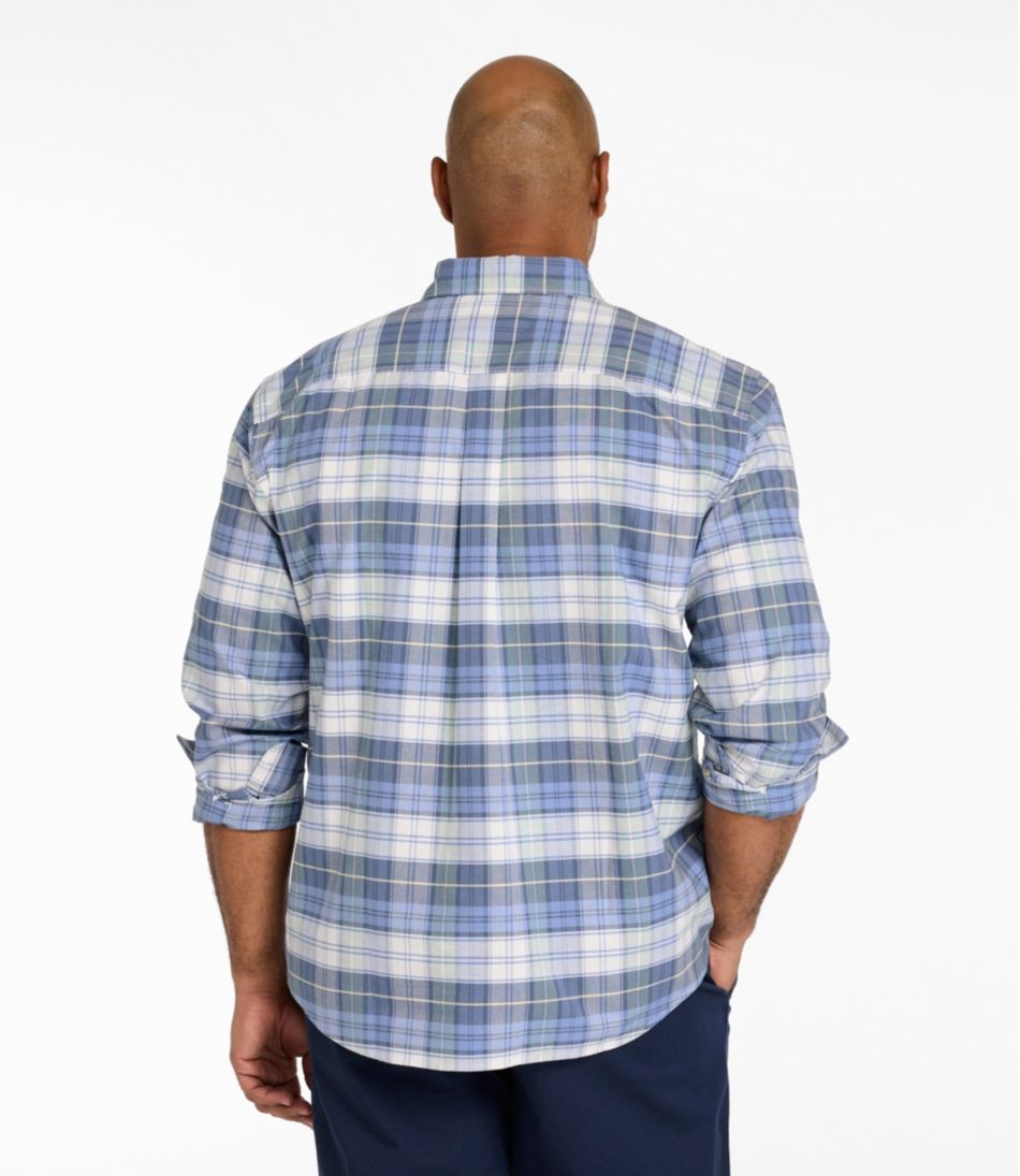 Plaid Men's Sunwashed Oxford Shirt Slightly Fitted Untucked Fit