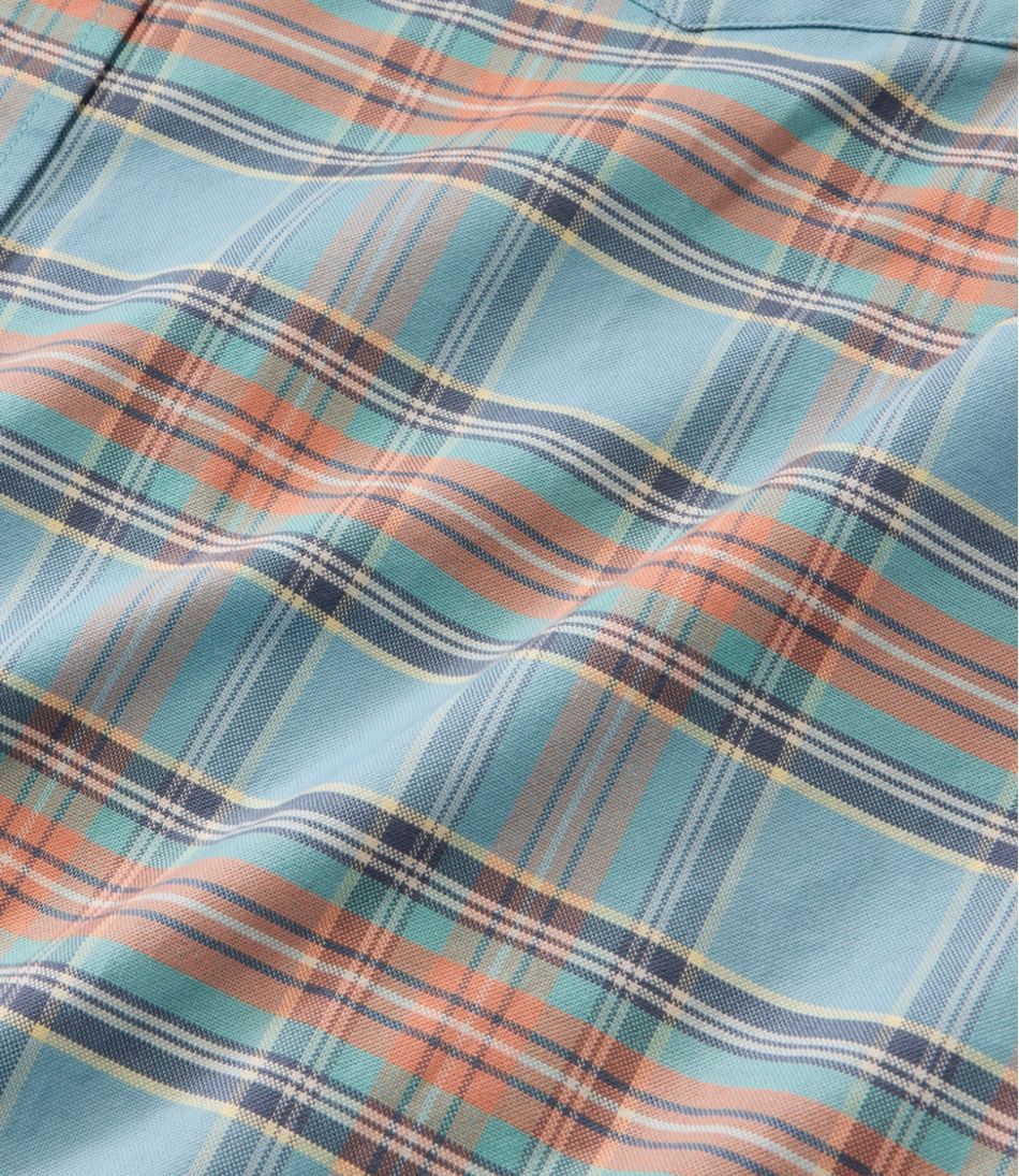 Plaid Men's Sunwashed Oxford Shirt Slightly Fitted Untucked Fit