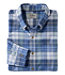 Plaid Men's Sunwashed Oxford Shirt Slightly Fitted Untucked Fit