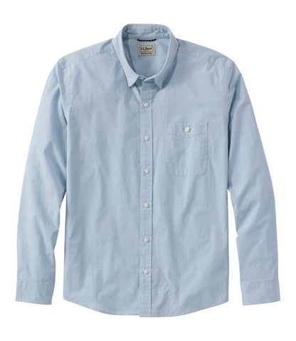 Men's Comfort Stretch Performance® Chambray Shirt, Long-Sleeve, Slightly Fitted Untucked Fit