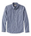 Long-Sleeve Men's Comfort Stretch Performance® Chambray Shirt Slightly Fitted Untucked Fit