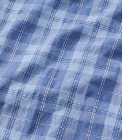 Men's Comfort Stretch Performance® Chambray Shirt, Long-Sleeve, Slightly Fitted Untucked Fit, Plaid