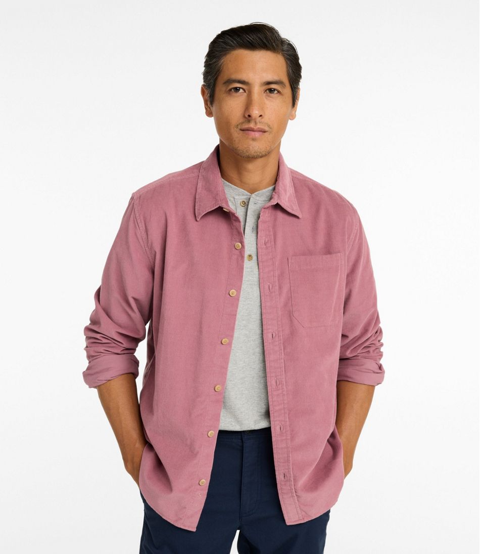 Men's Sunwashed Corduroy Shirt, Slightly Fitted Untucked Fit