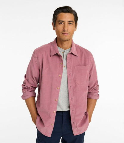 Men's Sunwashed Corduroy Shirt, Slightly Fitted Untucked Fit
