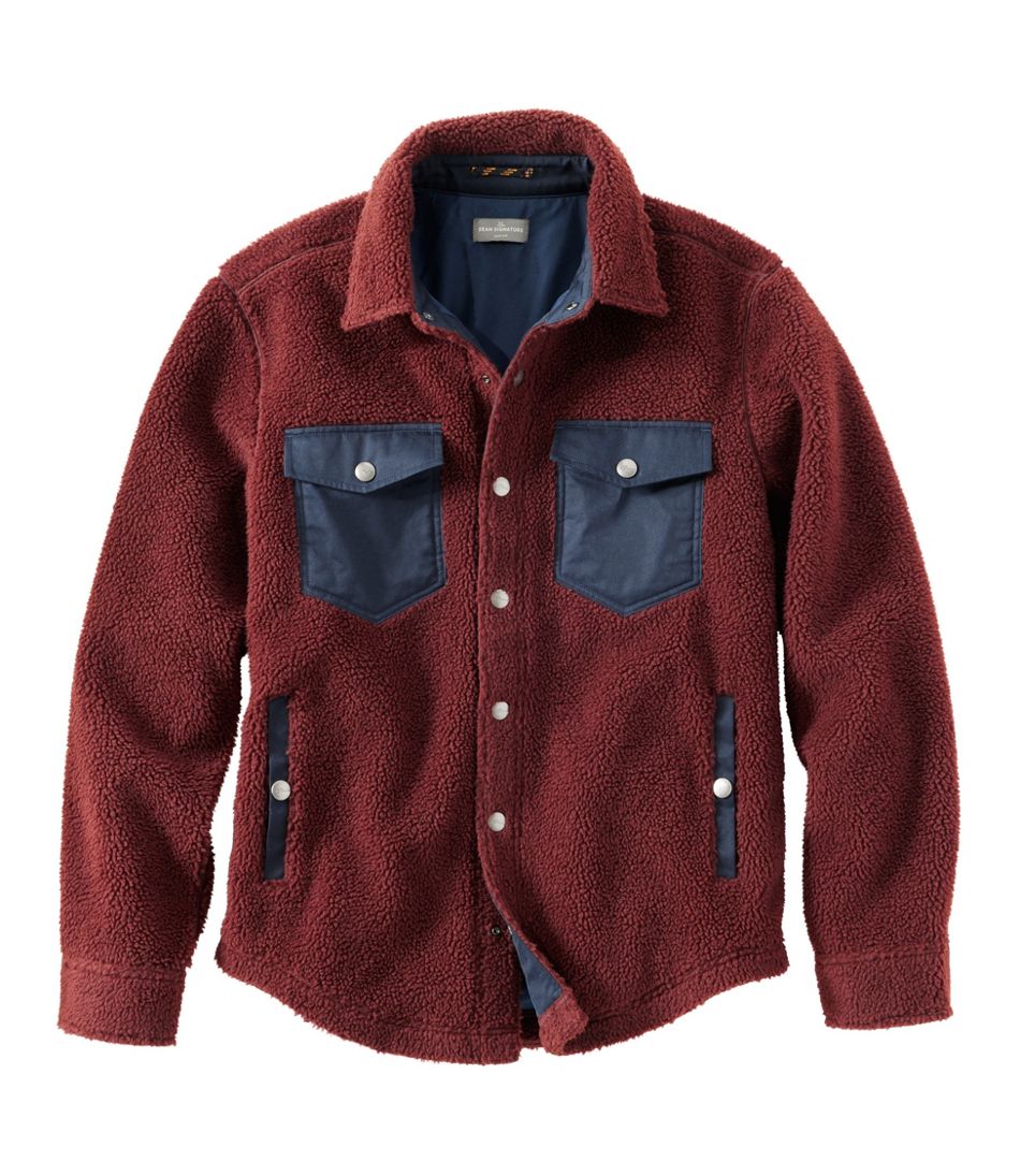 Men's Signature Mixed Media Fleece Shirt Jacket