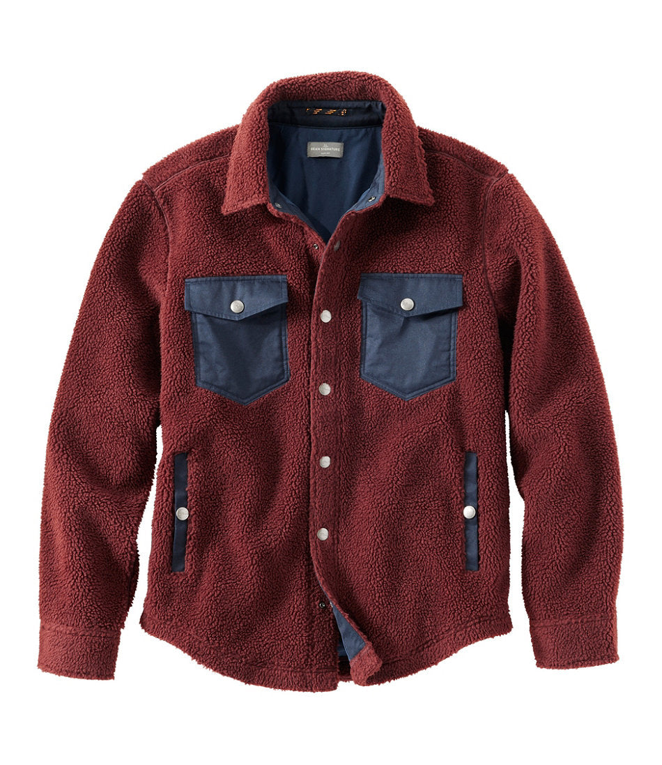 Men's Signature Mixed Media Fleece Shirt Jacket