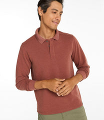 Long-Sleeve Men's Mountainside Micro Waffle Polo
