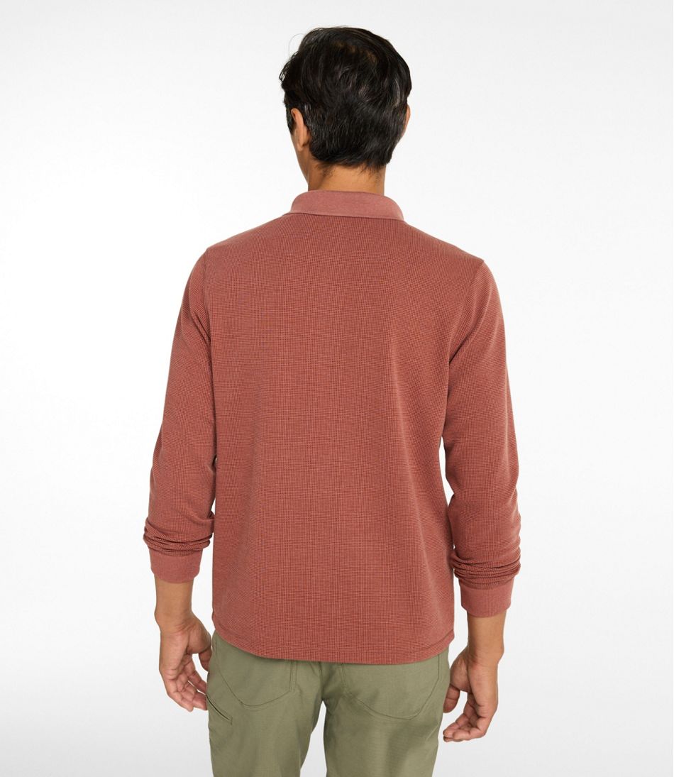Long-Sleeve Men's Mountainside Micro Waffle Polo
