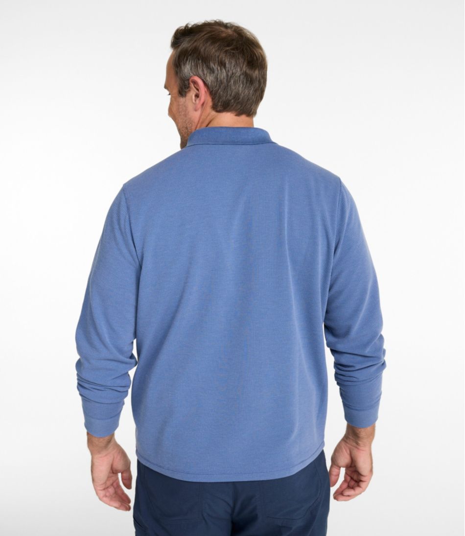 Long-Sleeve Men's Mountainside Micro Waffle Polo