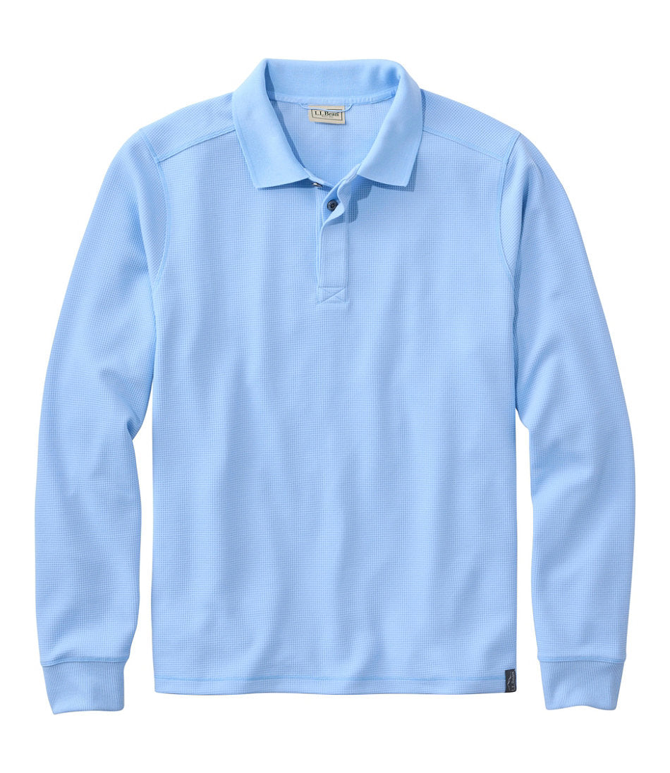 Long-Sleeve Men's Mountainside Micro Waffle Polo