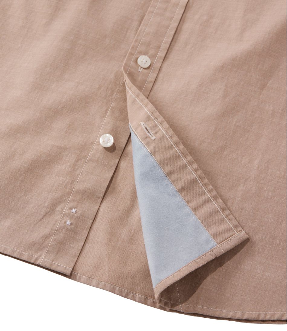 Short-Sleeve Slightly Fitted Untucked Fit Men's Comfort Stretch Performance® Chambray Shirt
