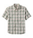 Slightly Fitted Untucked Fit Plaid Men's Comfort Stretch Performance® Chambray Shirt Short-Sleeve