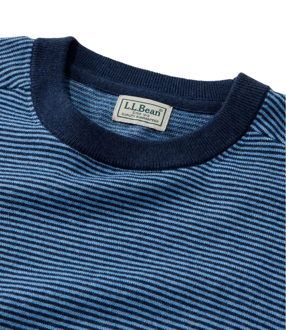 Stripe Crewneck Men's All Seasons Cotton Blend Sweater