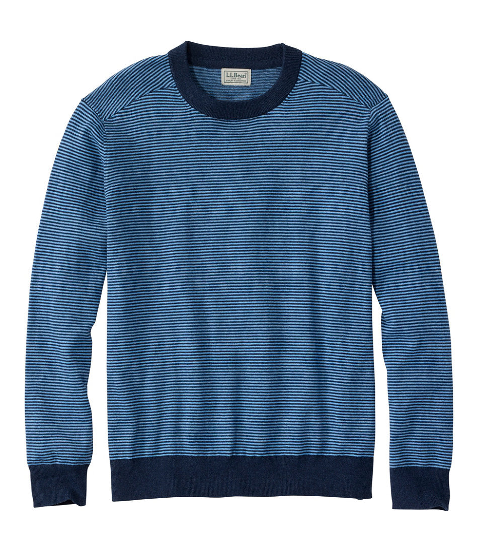 Crewneck Men's All Seasons Cotton Blend Sweater Stripe