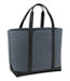 Leather-Trim Wool Tote