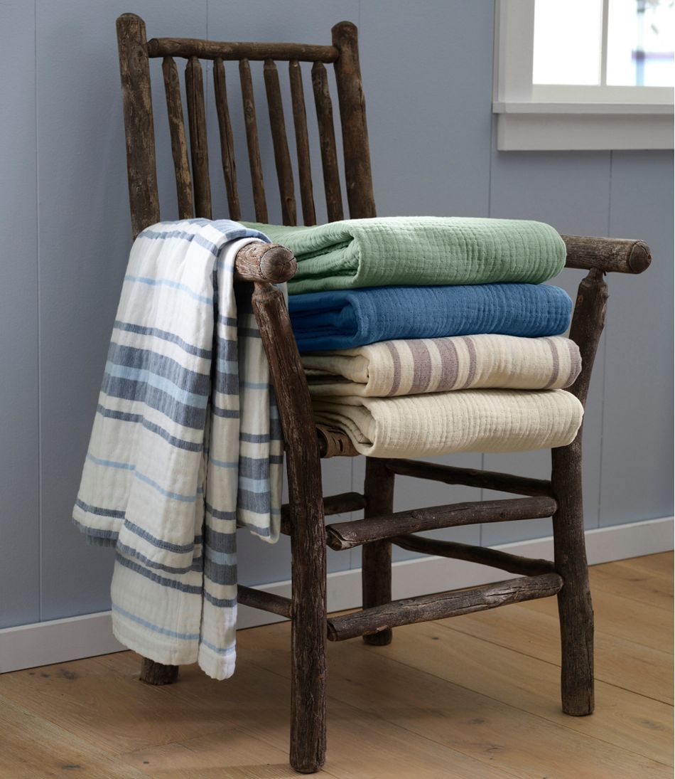 Stripe Lightweight Cotton Gauze Throw