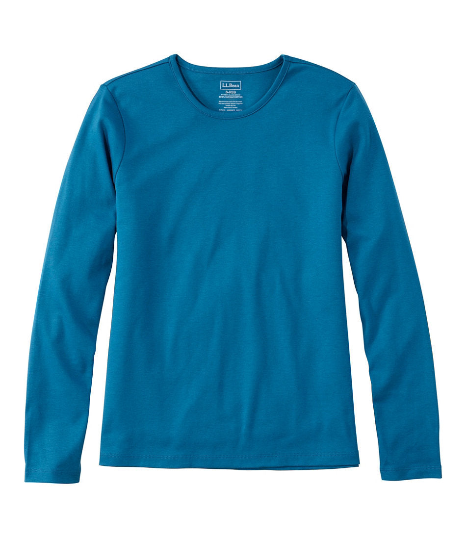 Women's Pima Cotton Tee Long-Sleeve Crewneck