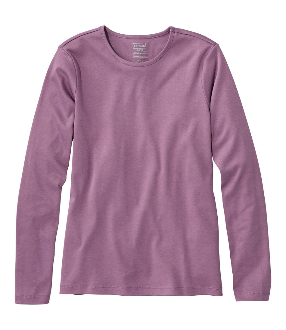 Women's Pima Cotton Tee Long-Sleeve Crewneck