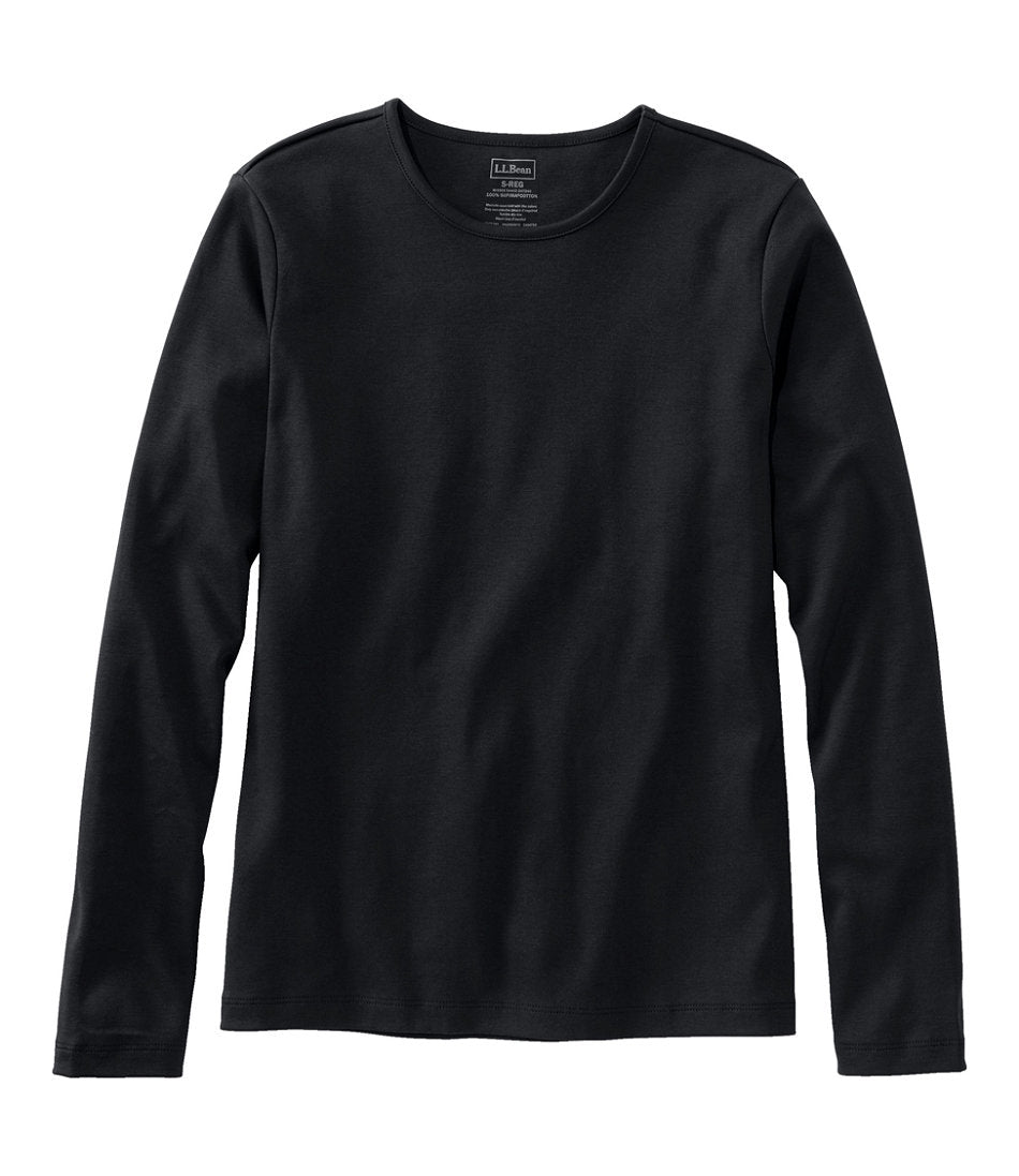 Women's Pima Cotton Tee Long-Sleeve Crewneck