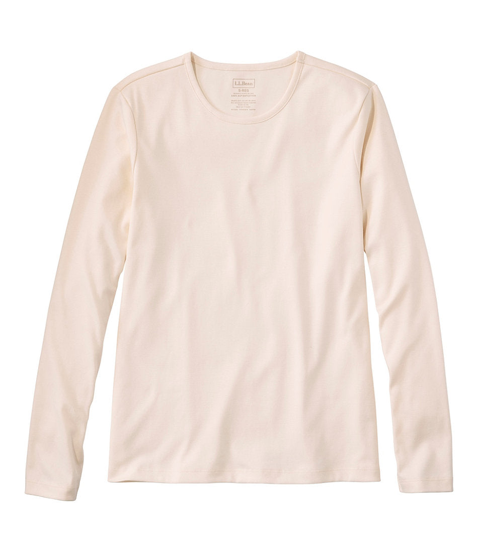 Women's Pima Cotton Tee Long-Sleeve Crewneck