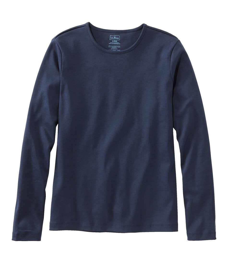 Women's Pima Cotton Tee Long-Sleeve Crewneck