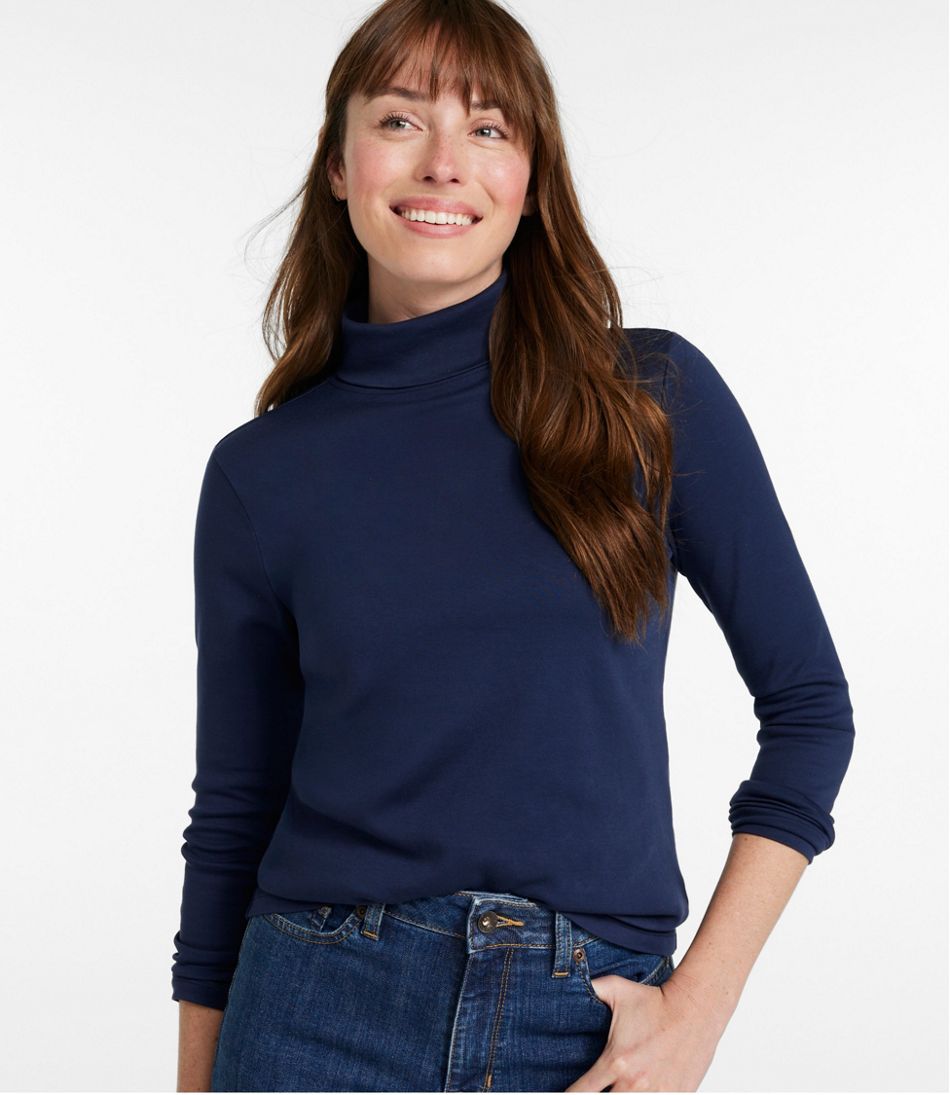 Women's Pima Cotton Turtleneck Long-Sleeve