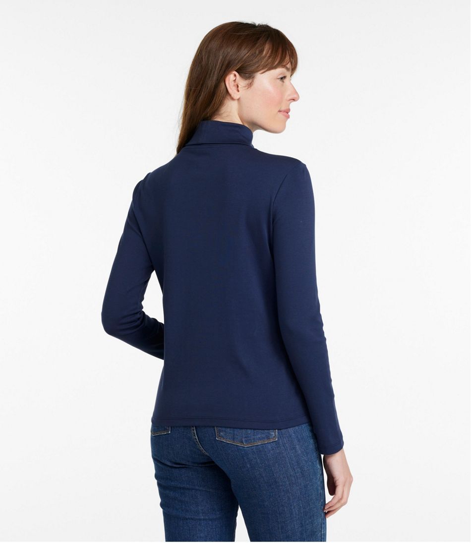 Women's Pima Cotton Turtleneck Long-Sleeve