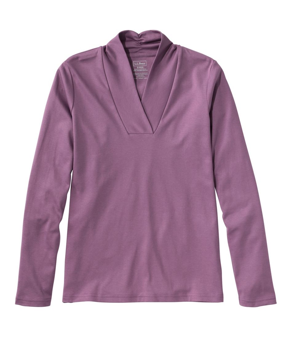 Women's Pima Cotton Tee Shawl Long-Sleeve