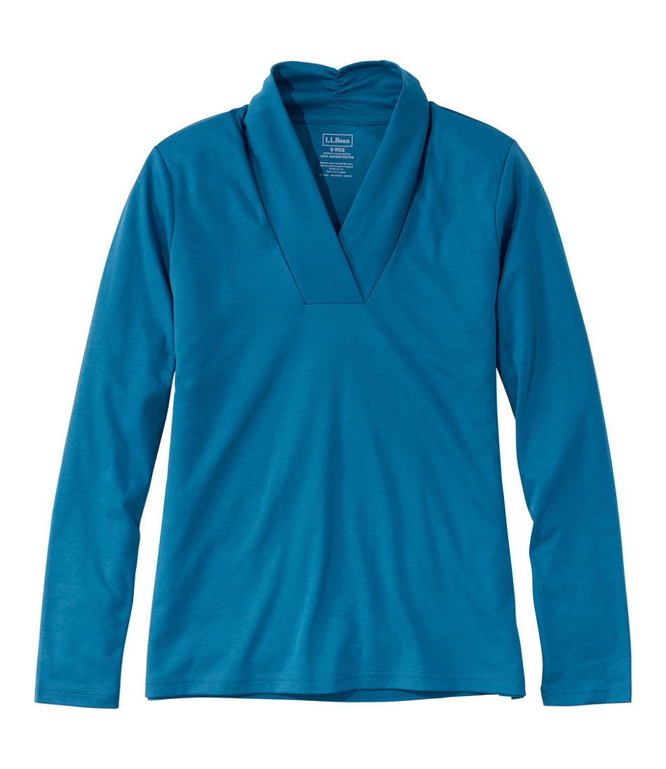 Women's Pima Cotton Tee Shawl Long-Sleeve