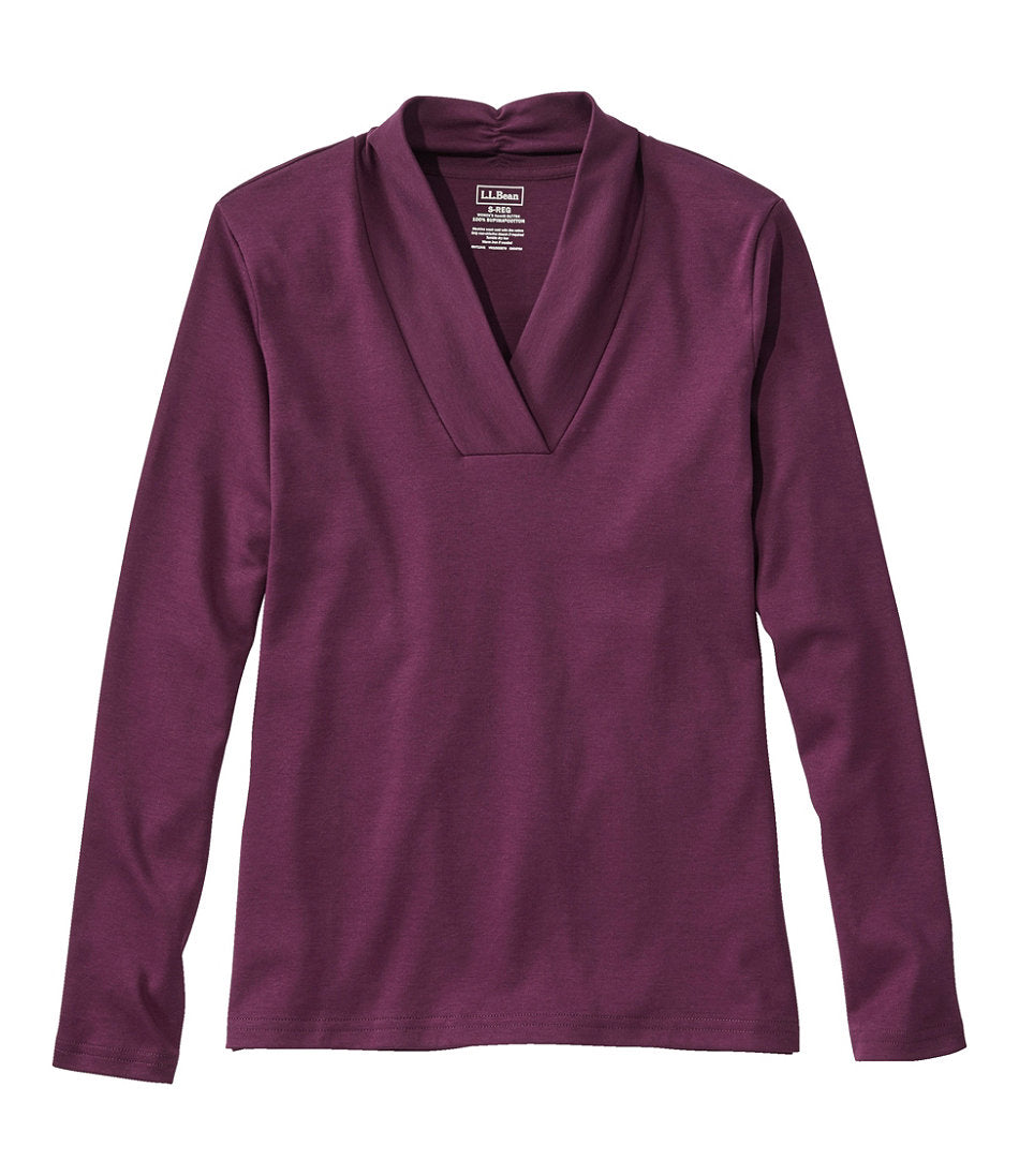Women's Pima Cotton Tee Shawl Long-Sleeve
