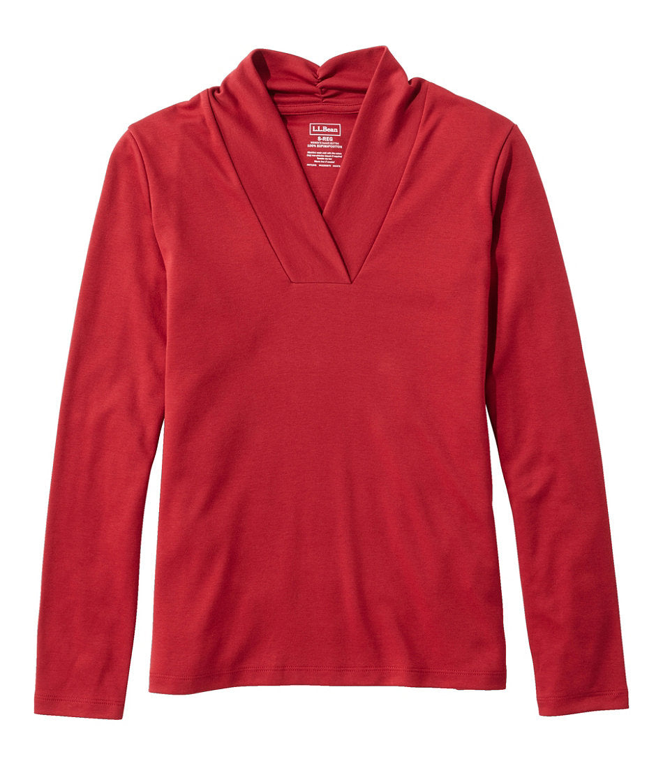 Women's Pima Cotton Tee Shawl Long-Sleeve