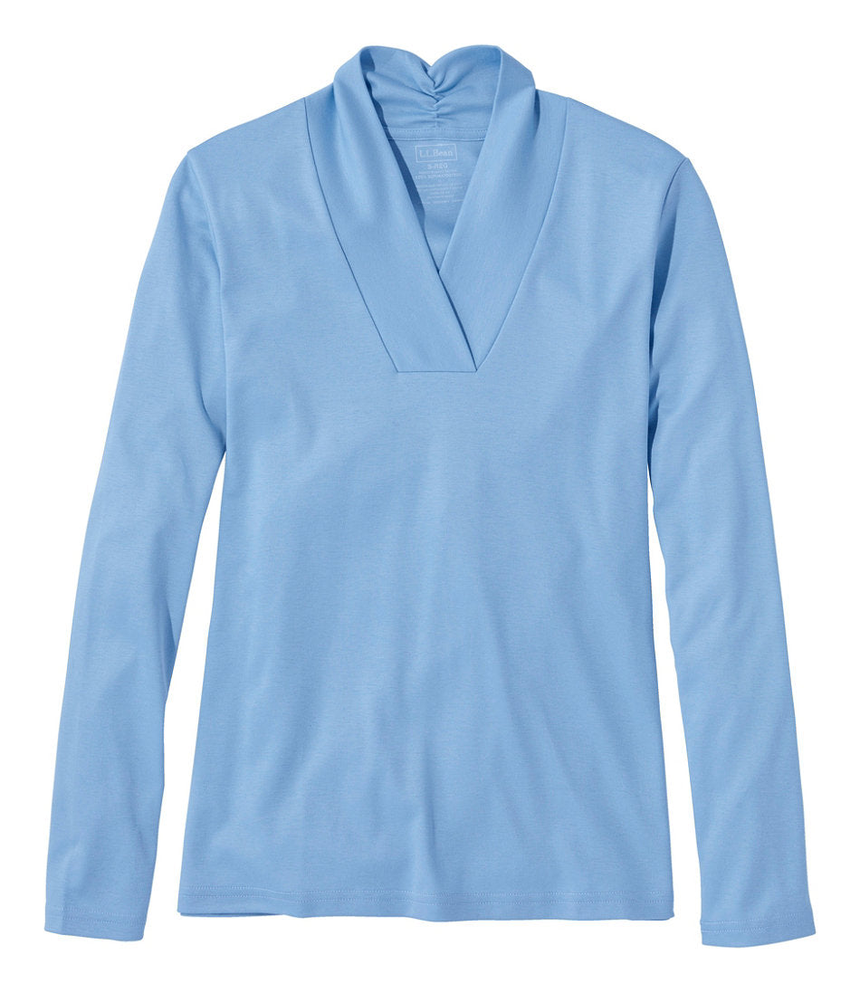 Women's Pima Cotton Tee Shawl Long-Sleeve