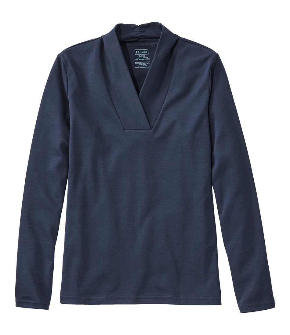 Women's Pima Cotton Tee Shawl Long-Sleeve