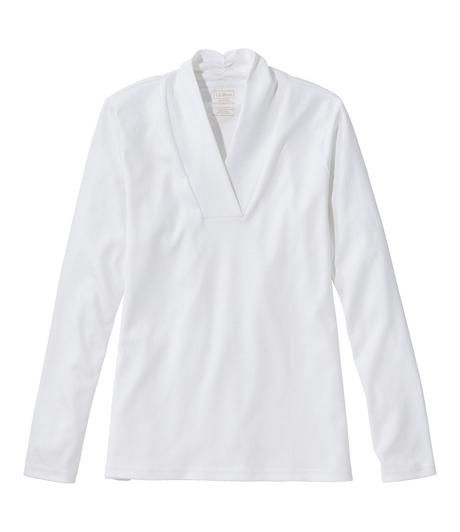 Women's Pima Cotton Tee Shawl Long-Sleeve