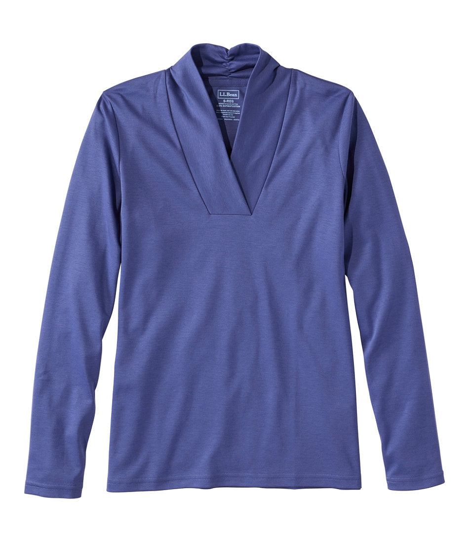 Women's Pima Cotton Tee Shawl Long-Sleeve