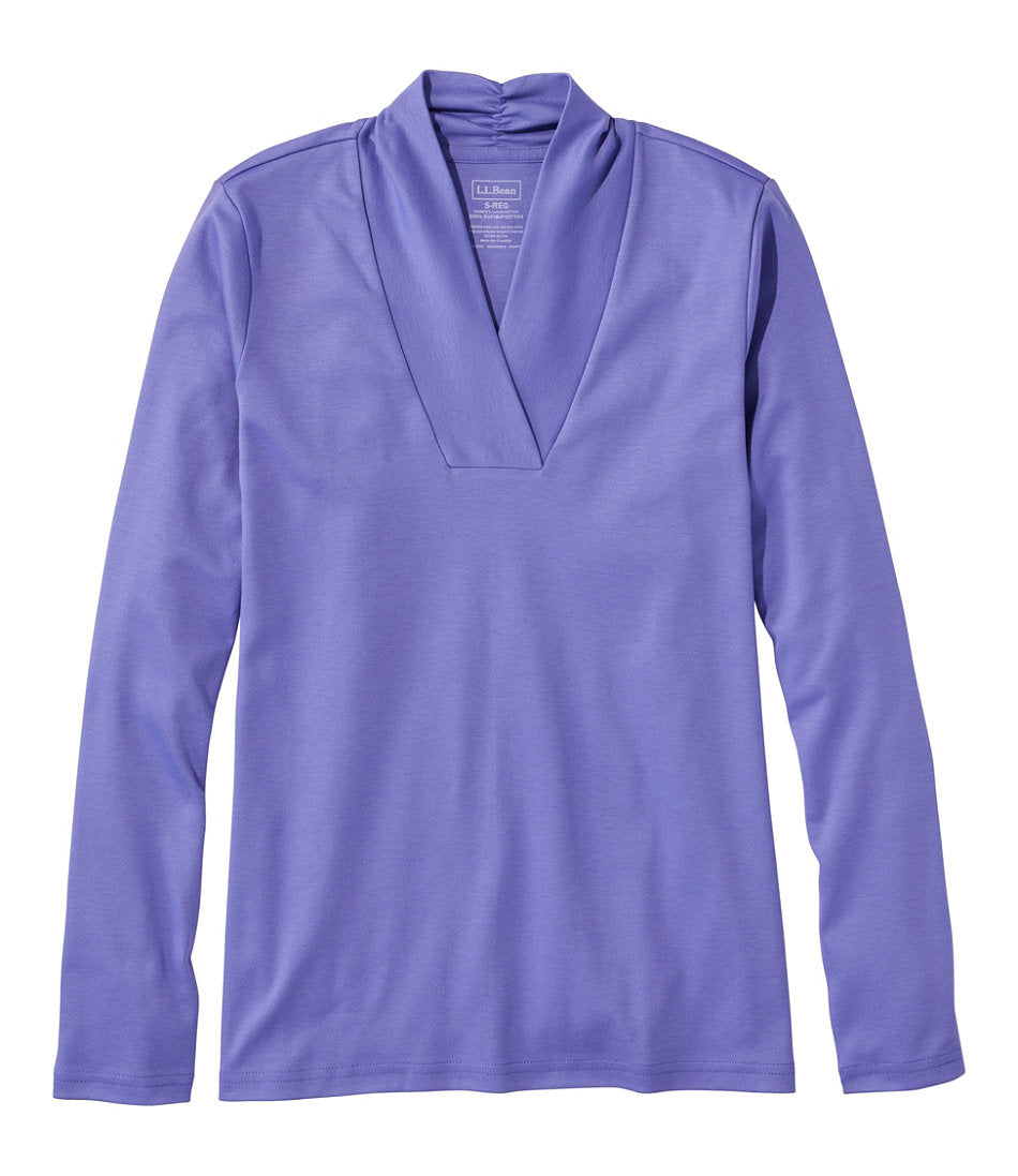 Women's Pima Cotton Tee Shawl Long-Sleeve
