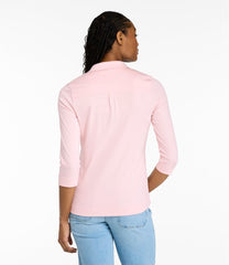 Women's Pima Cotton Tee Three-Quarter-Sleeve Polo