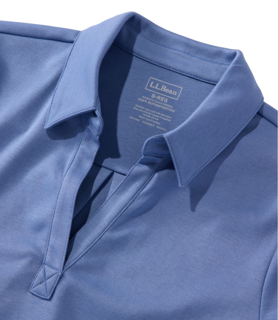 Women's Pima Cotton Tee Three-Quarter-Sleeve Polo