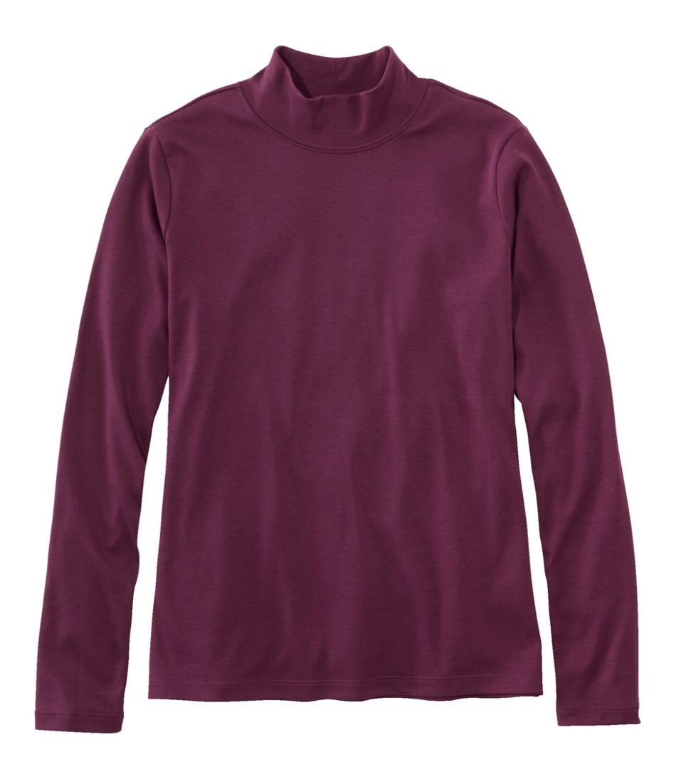 Women's Pima Cotton Tee Long-Sleeve Mockneck