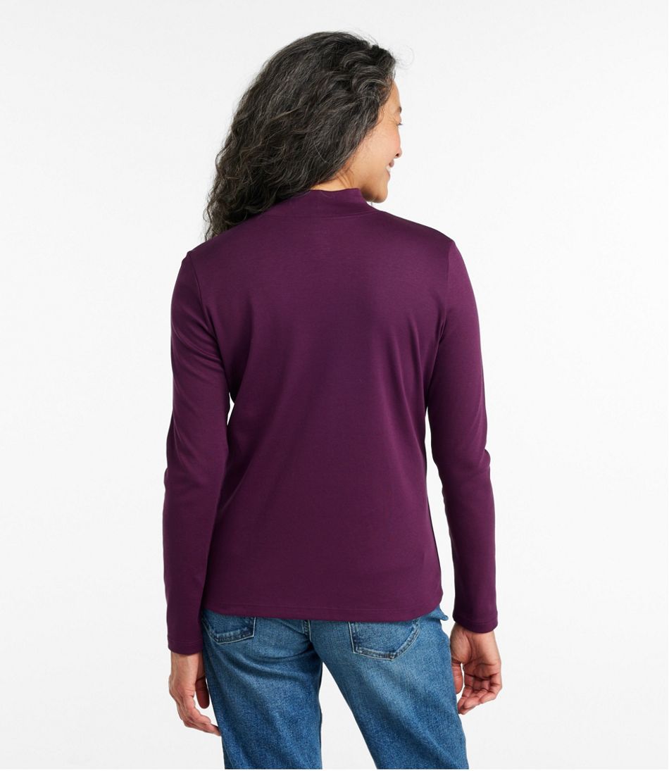 Women's Pima Cotton Tee Long-Sleeve Mockneck