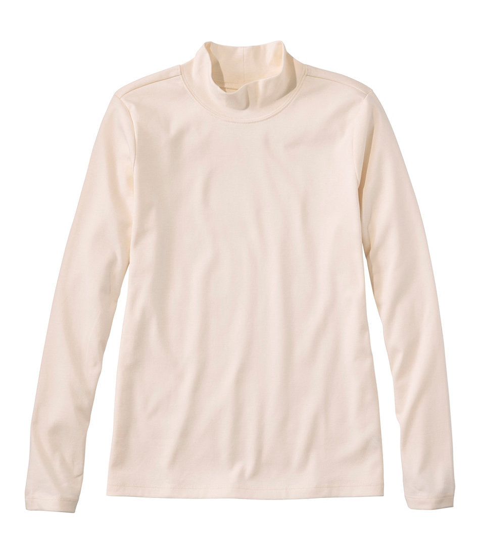 Women's Pima Cotton Tee Long-Sleeve Mockneck