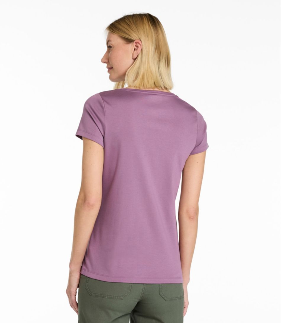 Women's Pima Cotton Shaped V-Neck Short-Sleeve