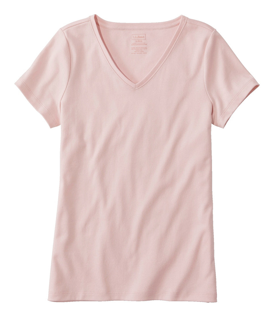 Women's Pima Cotton Shaped V-Neck Short-Sleeve